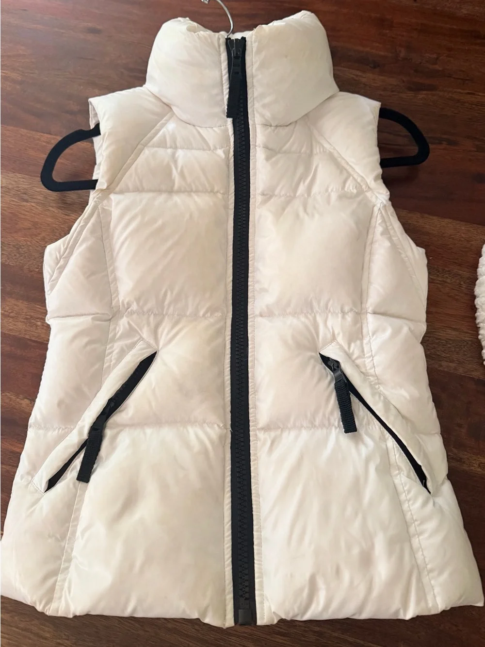 SAM. Freestyle Matte White Puffer Vest with High Collar